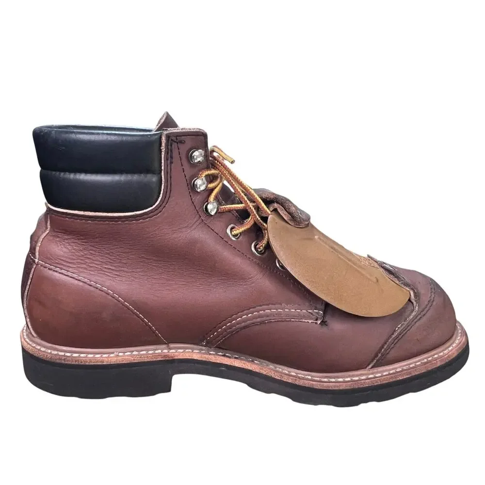 Vintage Red Wing 3511 Steel Toe Brown Metatarsal Guard Work Boots Size 8.5 D